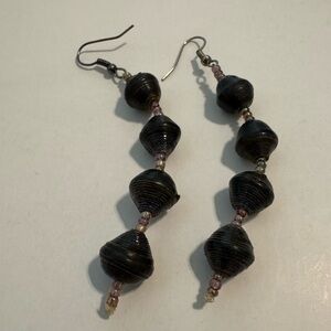 NWOT Ugandan Handmade Paper Bead Earrings